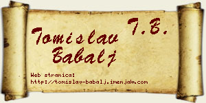 Tomislav Babalj vizit kartica